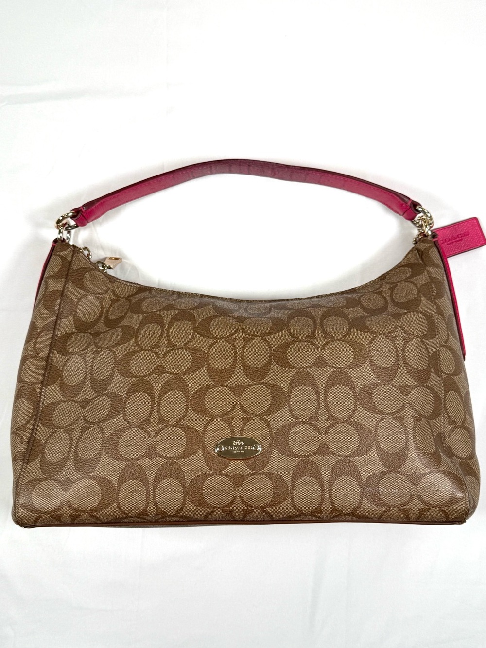 COACH Womens East West Celeste Hobo F34899 Signature Canvas Shoulder Bag Pink